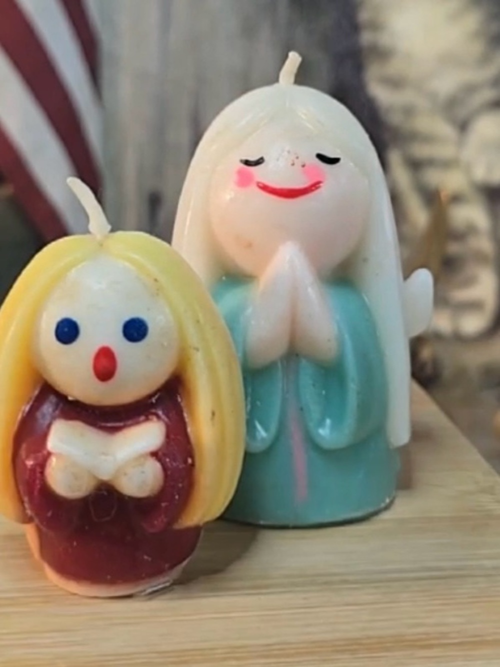 Vintage Gurley Collectors candle set - Praying angles